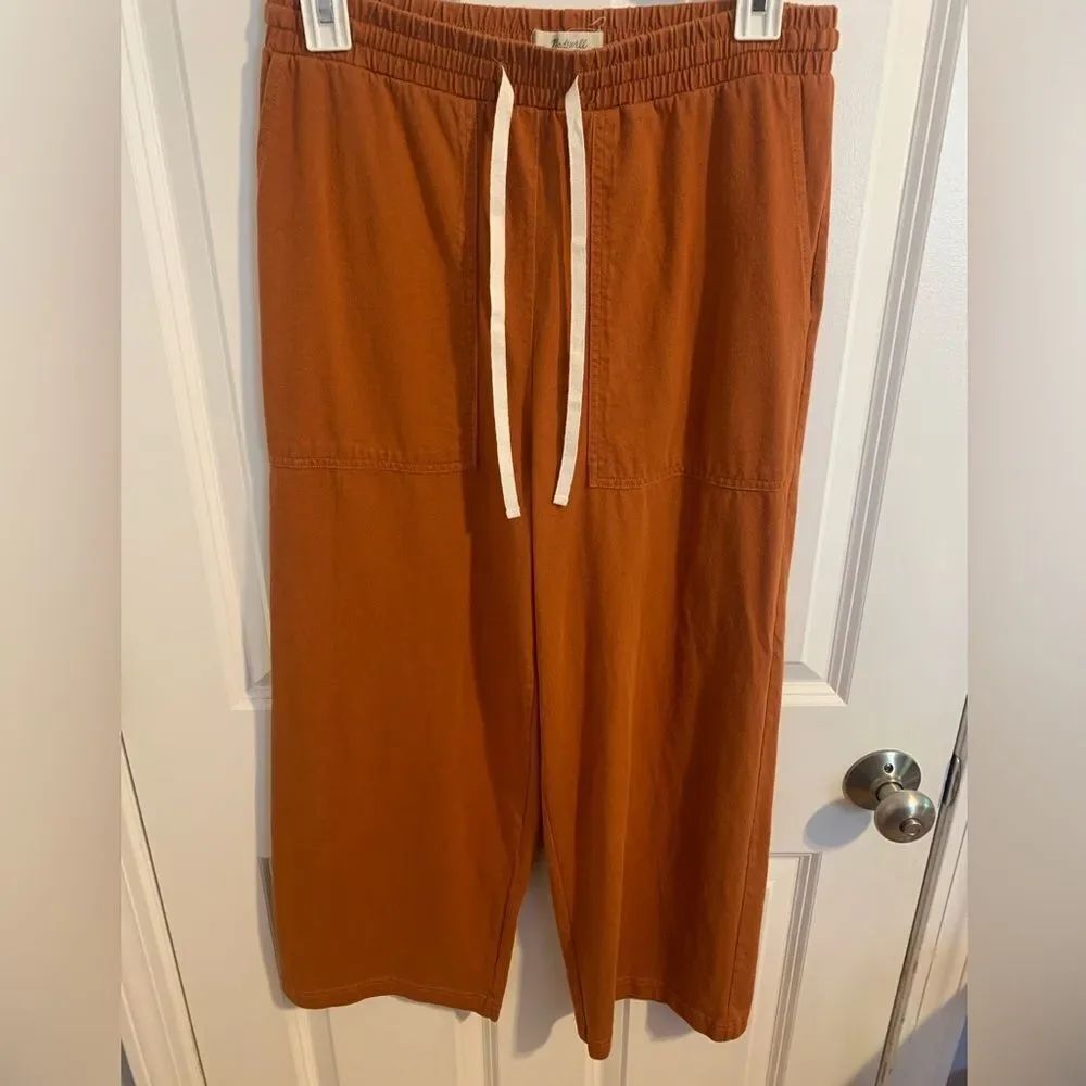 Madewell Size Small Burnt Orange Elastic Waist Cropped Pants